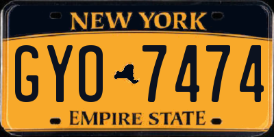 NY license plate GYO7474