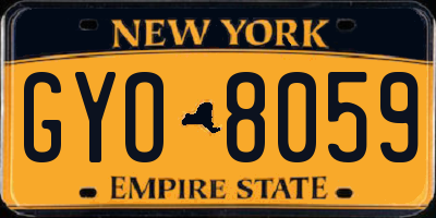 NY license plate GYO8059