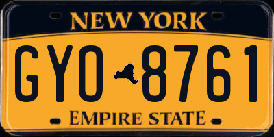 NY license plate GYO8761