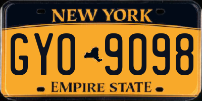 NY license plate GYO9098