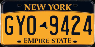 NY license plate GYO9424