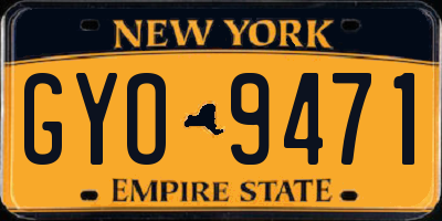 NY license plate GYO9471