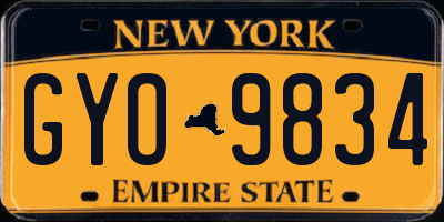 NY license plate GYO9834