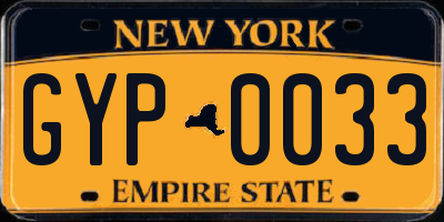 NY license plate GYP0033