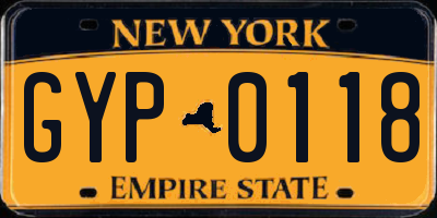 NY license plate GYP0118