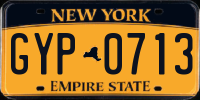 NY license plate GYP0713