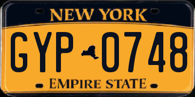 NY license plate GYP0748