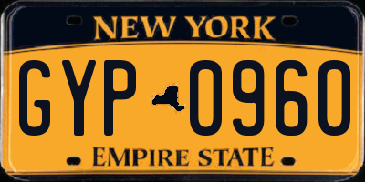 NY license plate GYP0960