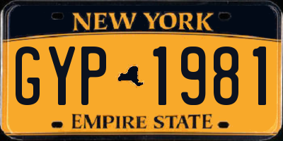 NY license plate GYP1981