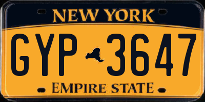NY license plate GYP3647