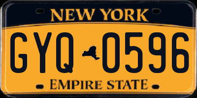 NY license plate GYQ0596