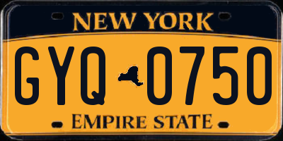 NY license plate GYQ0750