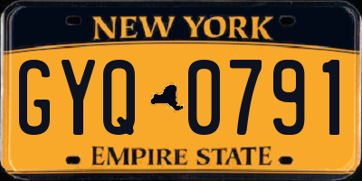 NY license plate GYQ0791