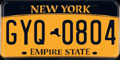 NY license plate GYQ0804