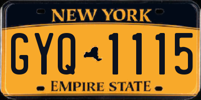 NY license plate GYQ1115