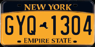 NY license plate GYQ1304