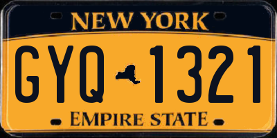 NY license plate GYQ1321