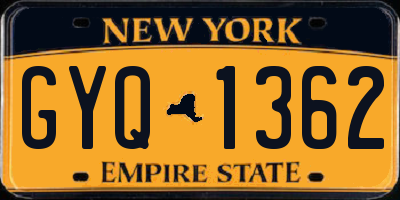 NY license plate GYQ1362