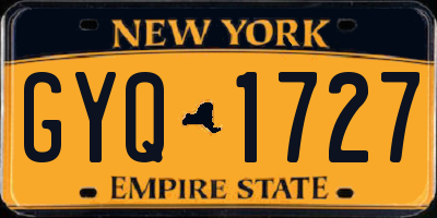 NY license plate GYQ1727