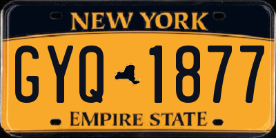 NY license plate GYQ1877