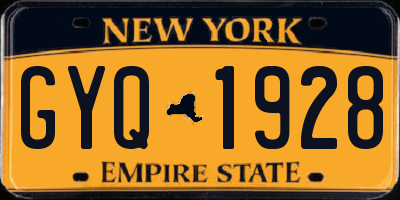 NY license plate GYQ1928