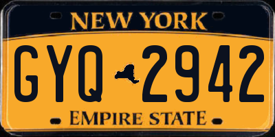 NY license plate GYQ2942