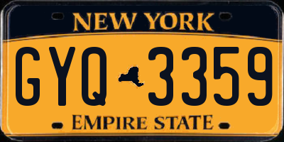 NY license plate GYQ3359