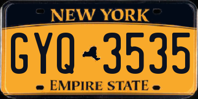 NY license plate GYQ3535