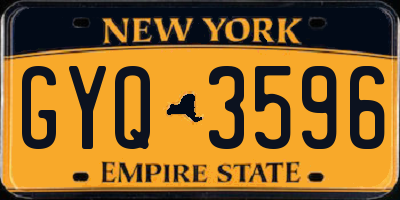 NY license plate GYQ3596