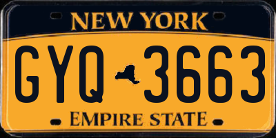 NY license plate GYQ3663