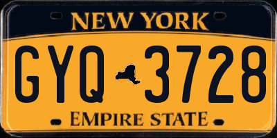 NY license plate GYQ3728