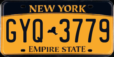 NY license plate GYQ3779