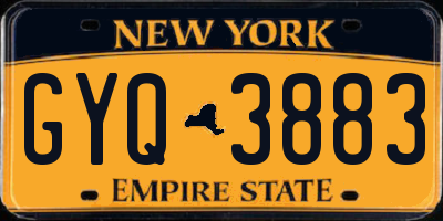 NY license plate GYQ3883