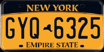 NY license plate GYQ6325