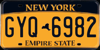 NY license plate GYQ6982