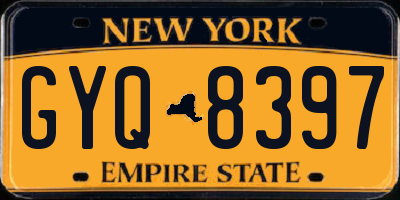 NY license plate GYQ8397