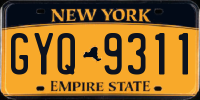 NY license plate GYQ9311