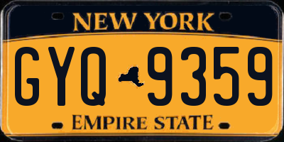 NY license plate GYQ9359