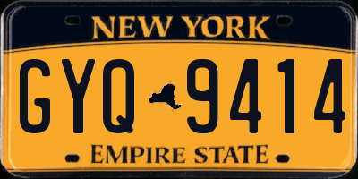 NY license plate GYQ9414