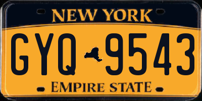 NY license plate GYQ9543