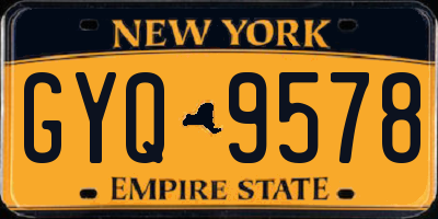 NY license plate GYQ9578