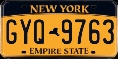 NY license plate GYQ9763