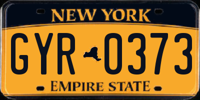 NY license plate GYR0373