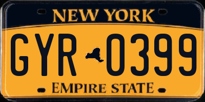 NY license plate GYR0399