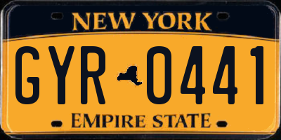 NY license plate GYR0441