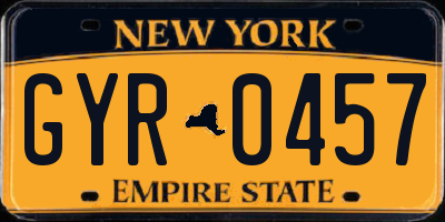 NY license plate GYR0457