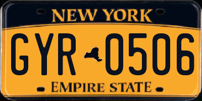 NY license plate GYR0506