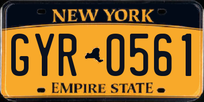 NY license plate GYR0561