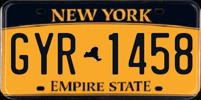 NY license plate GYR1458