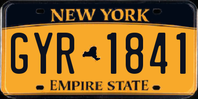 NY license plate GYR1841